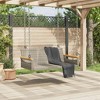 vidaXL Swing Bench Gray 42.9"x24.4"x15.7" Poly Rattan - 3 of 4