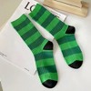 Anna-Kaci Women's 3-Pack Crew Socks with Wide Ribbed Knit and Bold Horizontal Stripe Pattern - 4 of 4