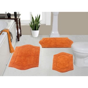 Waterford Collection Tufted Bath Rug, Extra Soft and Absorbent, Non-Slip Bath Mats, Machine Washable bath rugs for Bathroom, 3 Piece Set, Terracotta - 1 of 4