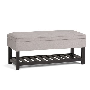 NicBex Modern 2-Tier Tufted Button Ottoman Bench Shoe Bench with Open Storage Shelf,Solid Wood Storage Bench for Entryway,Living Room - 1 of 4