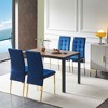 Okak Modern Nordic Velvet Dining Chairs Set of 4, Kitchen Side Chairs with Gold Metal Legs & High Back Cushion for Dining Room - 4 of 4