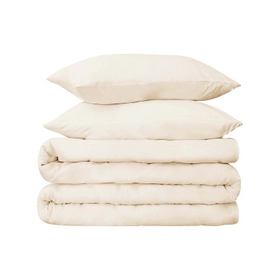 650-Thread Count Cotton Solid Duvet Cover and Sham Set by Blue Nile Mills