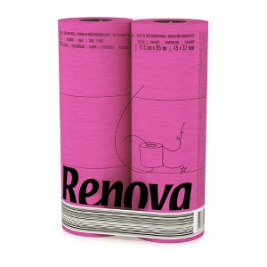 Evideco French Home Goods 3-Ply 140-Sheet Pink Toilet Paper Playful Decorative Bulk Sandalwood-Scented Rolls - 1 of 4