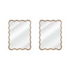 Spassway Sets of 2  Asymmetrical Rectangle Wall Mirrors Irregular Wood Frame Wall Mounted Vanity Mirror Decorative for Bedroom Bathroom - 2 of 4