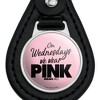 Mean Girls Pink Black Leather Keychain - 3 of 4
