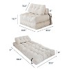 MAXYOYO Corduroy Folding Sofa Bed, Convertible Sleeper Chair with Pillow Foldable Mattress with Back Support - 3 of 4
