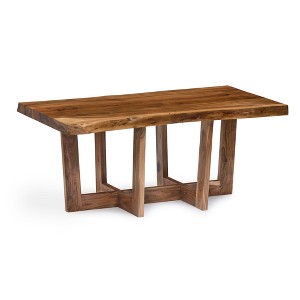 Alaterre Furniture 42" Berkshire Natural Brown Live Edge Coffee Table Solid Wood: Acacia, Non-Toxic Finish, Form Base - 1 of 4