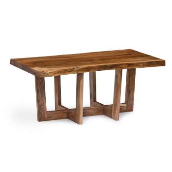 Alaterre Furniture 42" Berkshire Natural Brown Live Edge Coffee Table Solid Wood