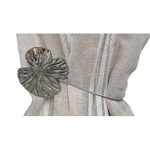 Evideco French Home Goods Magnetic Water Lily Curtain Tiebacks – Resin Floral Design - 1 of 4