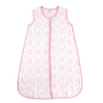 Hudson Baby Infant Girl Muslin Cotton Sleeveless Wearable Sleeping Bag, Sack, Blanket, Damask