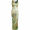 Clotth Women's Tie-Dye Printed Bodycon Dress, Summer Long Dress, Maxi Women Outfit Fashionable Slim-fitting Sexy Sleeveless Dress - 2 of 4