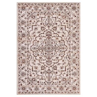 Boho Area Rugs, Modern Machine Washable Area Rug for Living Room Bedroom, Ultra Thin Low Pile Floral Rug, Soft Carpet with Non Slip Backing