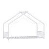 Vynxaria Twin Size Kids Bed Frame Roof Shaped Iron Frame Safer Floor Bed White - 4 of 4