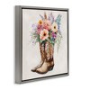 Stupell Industries Country Cowboy Boots Bouquet Floating Frame Canvas Art, Gray, 25" x 25" - 2 of 4