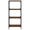 vidaXL 4-Tier Bookcase - Brown Oak Engineered Wood, Industrial Style Freestanding Bookshelf for Home and Office - 4 of 4