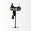 HomeRoots 16" Black Metal and Resin Horse Saddle Tabletop Sculpture - 4 of 4