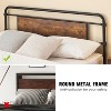 Homhougo Quee Size Platform Bed Frame with Rustic Vintage Wood Headboard, Mattress Foundation, Strong Metal Slats Support, No Box Spring Needed - 4 of 4