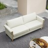 SKRAN 76.34in Wide ModernVelvet Sofa with Gold Metal Accents and Deep  Cushions  for Living Room or Lounge - 4 of 4