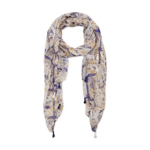 Design Imports Abstract Print Scarf - Yellow - 1 of 4