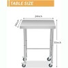 Stainless Steel Work Table 300LBS, NSF Heavy Duty Prep Table with Adjustable Feet & Locking Casters for Kitchen, Restaurant, Garage, Workshop - 3 of 4