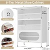 Bekrvio 6-Tier 42” Entryway Shoe Storage Cabinet - 3 Flip-Up Doors, Removable Shelves, 18-24 Pairs, Metal, Tall Freestanding Modern - 2 of 4