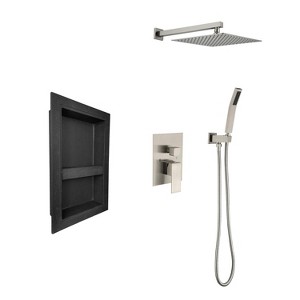 PAGED Triple Function Shower System Hand Held Shower Head with Self-contained Concealed Spout for Bathroom, Restroom - 1 of 4