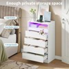 4 Drawer Dresser with Charging Station and LED Lights, Modern Chest of Drawers with Power Outlet - 4 of 4