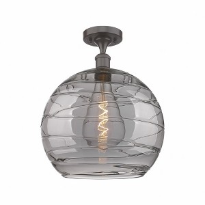Athens Deco Swirl - 1 Light Semi-Flush Mount In Industrial Style-16.38 Inches Tall and 13.75 Inches Wide - 1 of 1