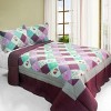 Slickblue 3PC Cotton Patchwork Quilt Set Full/Queen — Vermicelli Quilted, 4 Color Options, 2 Shams - 2 of 4