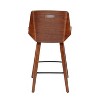 Corazza Mid Century Modern Counter Height Barstool Light Gray - LumiSource: Upholstered Seat, Wood Legs - image 4 of 4