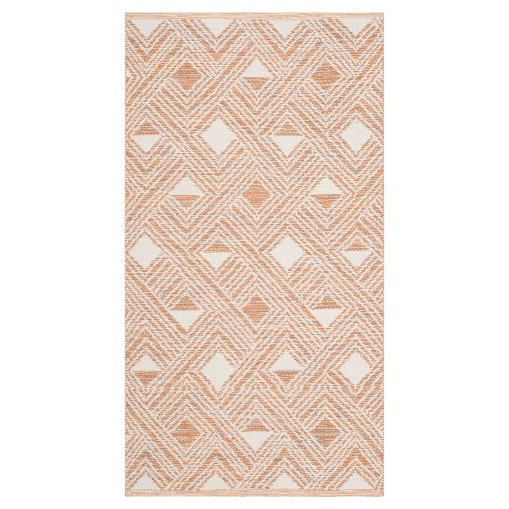 Peach/Ivory Geometric Woven Accent Rug 3'x5' - Safavieh