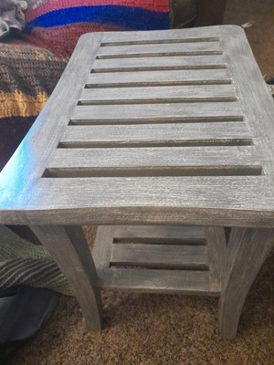 Grey teak shower online bench