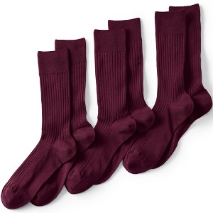 Lands' End Men's Seamless Toe Cotton Rib Dress Socks (3-pack) - 1 of 2