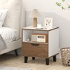 Tangkula 2PCS Nightstand Mid Century Modern Bedside Table w/ Drawer Open storage Shelf - 2 of 4