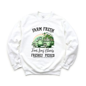 Simply Sage Market Women's Graphic Sweatshirt Farm Fresh Green Truck - 1 of 3