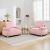 Hyleory 46.06'' Velvet Accent Chair with Ottoman, Mid Century Modern Corduroy Sofa Armchair and Footrest Set,Upholstered Club Tub Arms Chair - 3 of 4