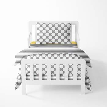 Bacati - Dots Stripes Gray Yellow 4 pc Toddler Bedding Set