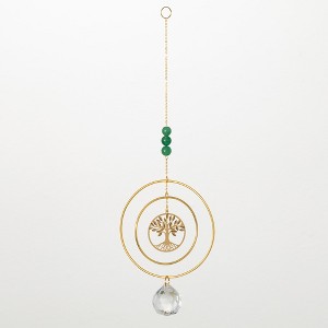 Woodstock Chimes Suncatcher Tree of Life, Green Stone 12" - 1 of 4