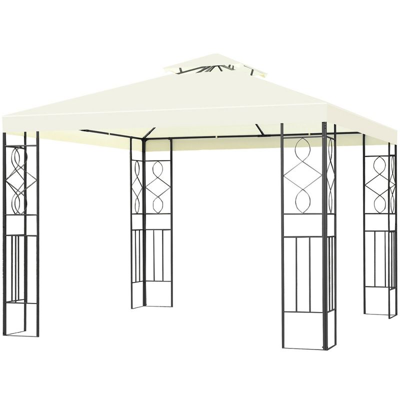 Costway 2 Tier 10'x10' Patio Gazebo Canopy Tent Steel Frame Shelter Awning, 1 of 8