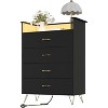 4-Drawer Dresser for Bedroom with Charging Station & RGB Lights, Tall Modern Wooden Chest of Drawers, Large Storage Cabinet for Bedroom, Living Room - 2 of 4