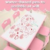 Aoibox Children Table and Chair Set for 2-12 Years Adjustable Height Paintable Waterproof Top 6 Seats Pink Ergonomic Safe - 3 of 4