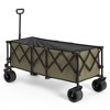 INFURNIC Wheelbarrows And Lawn Carts Foldable Extended Wagon Folding Utility Garden Cart With Wheels, Heavy Duty Carts, Green, 53.54"*21.26"*23.62" - 4 of 4