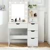 Makeup Vanity with Mirror, 12 LED Lights and Power Outlet, 3 Adjustable Lighting Modes and Brightness Levels for Bedroom - 2 of 4