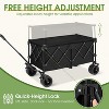 HTUTWOO Beach Collapsible Wagon Cart, Heavy Folding Utility Cart, 300L Capacity, Duty 350 lbs, with Big All-Terrain Beach Wheels & Drink Holders - 4 of 4