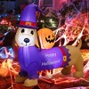 Tangkula 5FT Long Halloween Inflatable Dachshund Dog Blow Up Outdoor Wiener Dog w/Pumpkin & Witch Hat Cute Inflatable Dog Decoration Prop w/LED Lights - 2 of 4