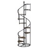 Spiral Bookshelf with Black Steel Frame and 8 Open Shelves for Office or Living Room-3irtyhousy - 2 of 4