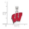 Black Bow Jewelry Sterling Silver Wisconsin Badgers NCAA Small Pendant - 2 of 3