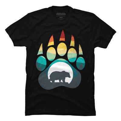 Men's Design By Humans Bear Footprint By jun_salazar216 T-Shirt