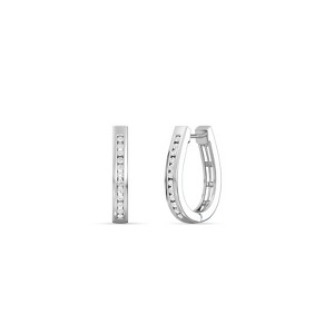 Gilded Lab-Grown Diamond Channel Set Hoop Earrings for Women in 925 Sterling Silver and 14KT Yellow Gold-Plated | 1/4, 1/2, 1 Carat Total Weight - 1 of 4