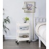 SunnyPoint 3-Tier Delicate Compact Rolling Metal Storage Organizer-Mobile Utility Cart White - 3 of 4